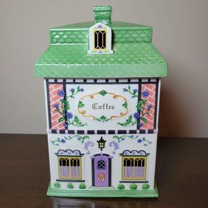 VTG Lenox Canterbury Crossing Coffee Canister Green Lid